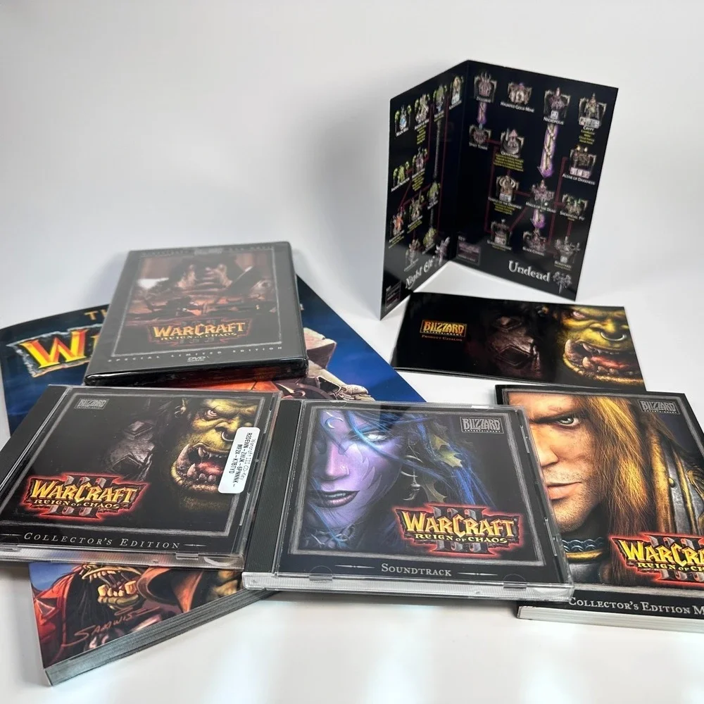 WARCRAFT III 3 Reign of Chaos Game Collector's Edition Blizzard COMPLETE Box Set